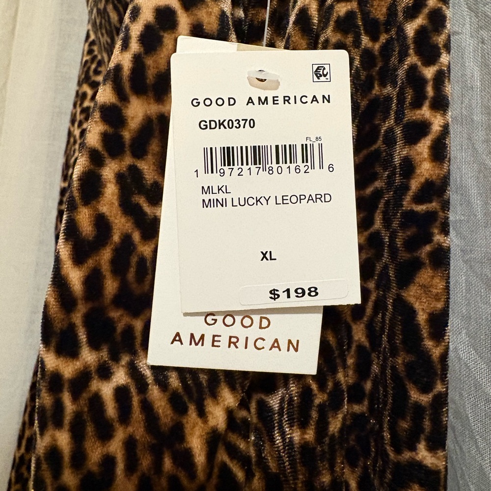 NWT Good American Formal Velvet High Neck Cheetah Leopard Print Maxi Dress XL - Picture 15 of 16